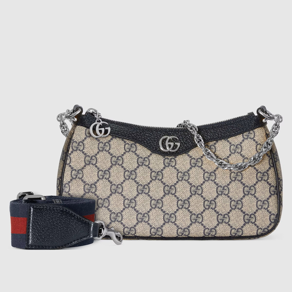 Gucci Ophidia GG Small Handbag in Blue GG Supreme Canvas GGBS10458