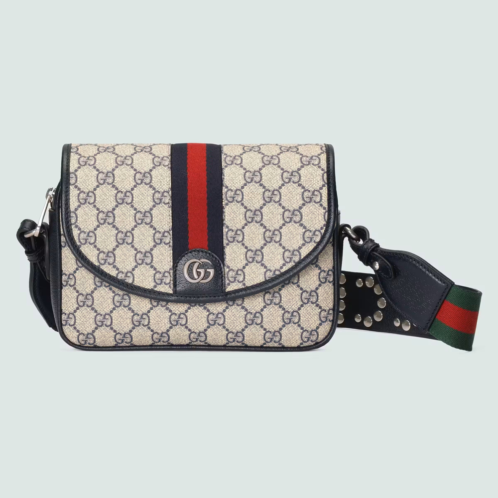 Gucci Ophidia GG Small Shoulder Bag in Blue Supreme Canvas GGBS10699