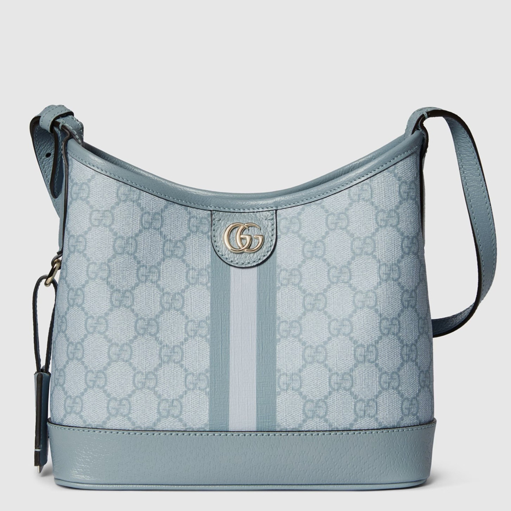 Gucci Ophidia GG Small Shoulder Bag in Dusty Blue Supreme Canvas GGBS10702