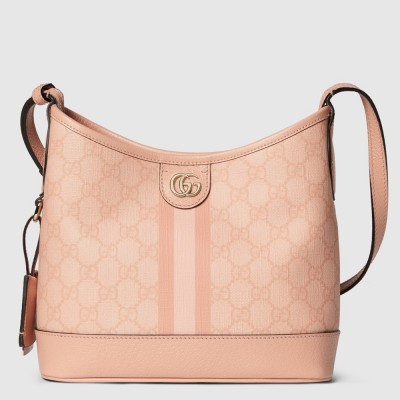 Gucci Ophidia GG Small Shoulder Bag in Dusty Pink Supreme Canvas GGBS10703