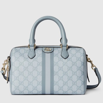 Gucci Ophidia GG Small Top Handle Bag in Dusty Blue Supreme Canvas GGBS10717