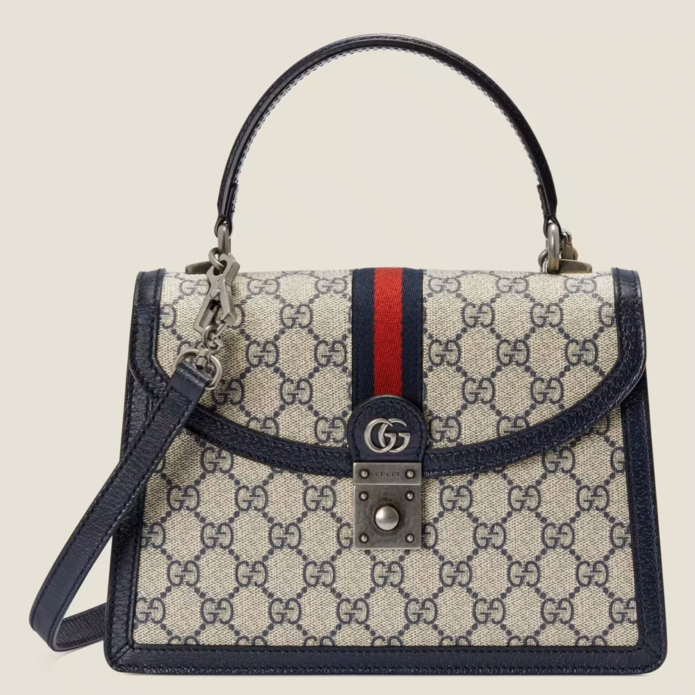 Gucci Ophidia GG Small Top Handle bag in Blue Supreme Canvas GGBS10716