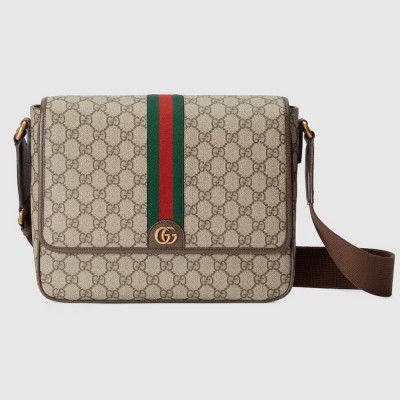 Gucci Ophidia Medium Messenger Bag in Beige GG Supreme Canvas GGBS10608