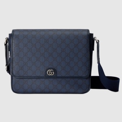 Gucci Ophidia Medium Messenger Bag in Blue GG Supreme Canvas GGBS10609