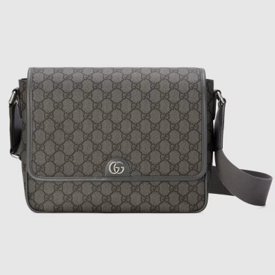 Gucci Ophidia Medium Messenger Bag in Grey GG Supreme Canvas GGBS10610