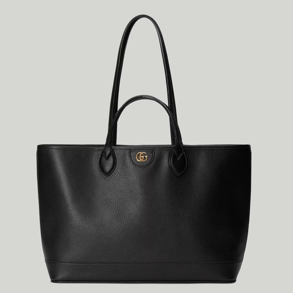 Gucci Ophidia Medium Tote Bag in Black Calfskin GGBS10734