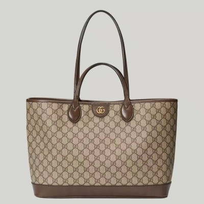 Gucci Ophidia Medium Tote Bag in Brown Supreme Canvas GGBS10736