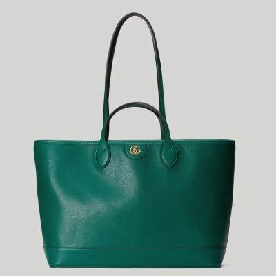 Gucci Ophidia Medium Tote Bag in Green Leather GGBS10738