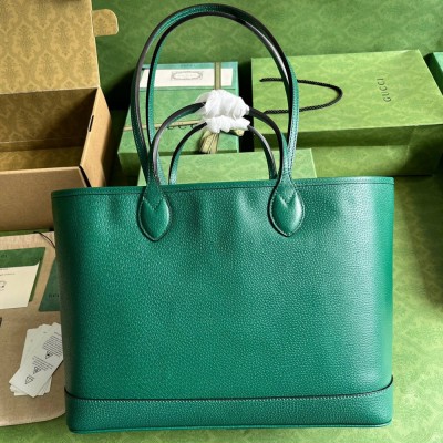 Gucci Ophidia Medium Tote Bag in Green Leather GGBS10738