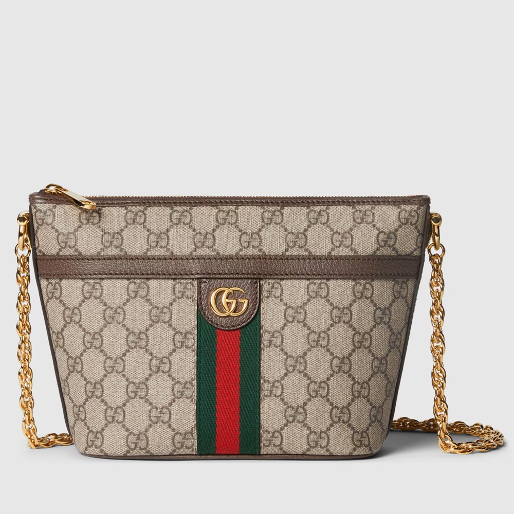 Gucci Ophidia Mini Chain Shouler Bag in Beige GG Supreme Canvas GGBS10462