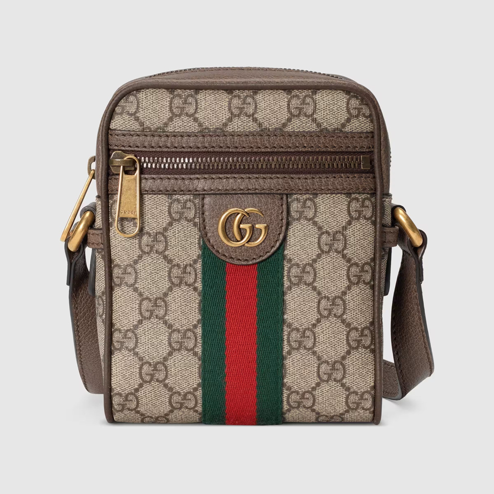 Gucci Ophidia Mini Messenger Bag in Beige GG Supreme Canvas GGBS10611