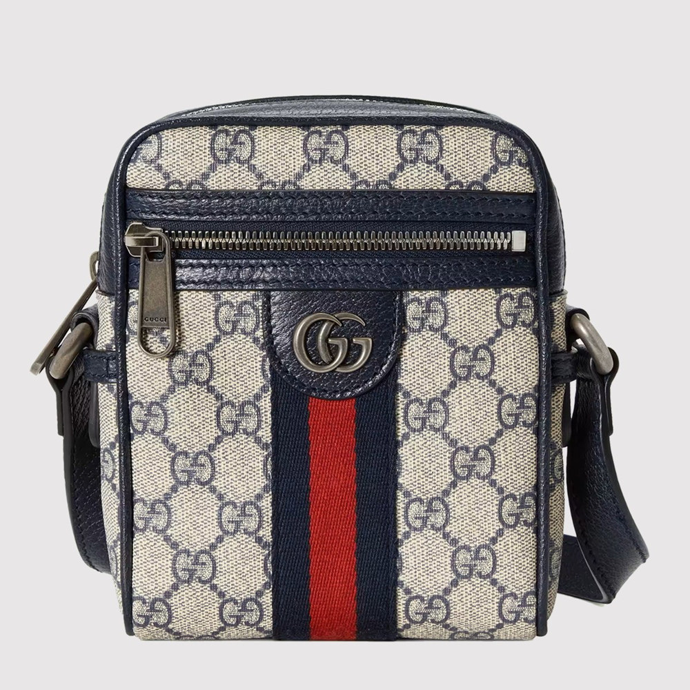 Gucci Ophidia Mini Messenger Bag in Blue GG Supreme Canvas GGBS10612