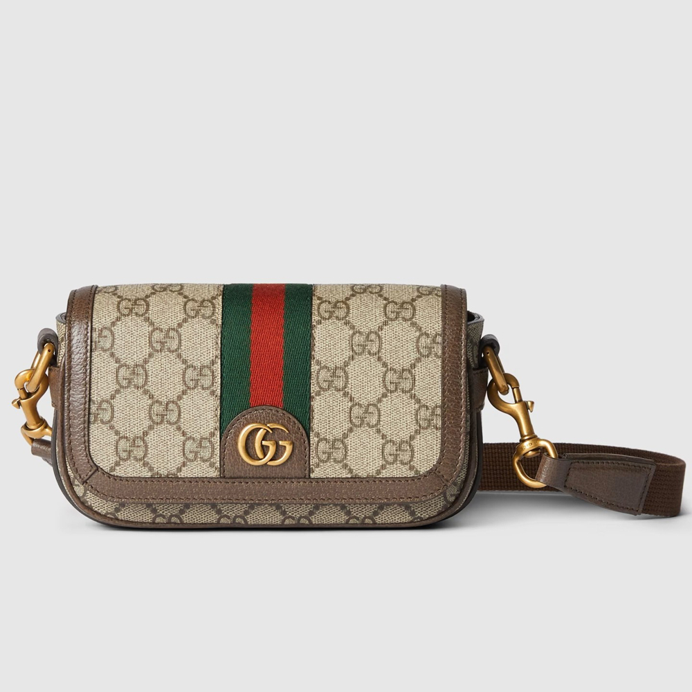 Gucci Ophidia Super Mini Cross-body Bag in Beige GG Supreme Canvas GGBS10163