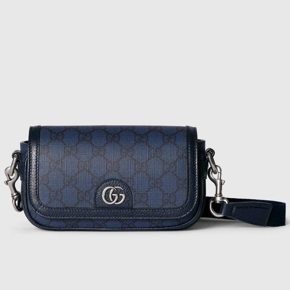 Gucci Ophidia Super Mini Cross-body Bag in Blue GG Supreme Canvas GGBS10164