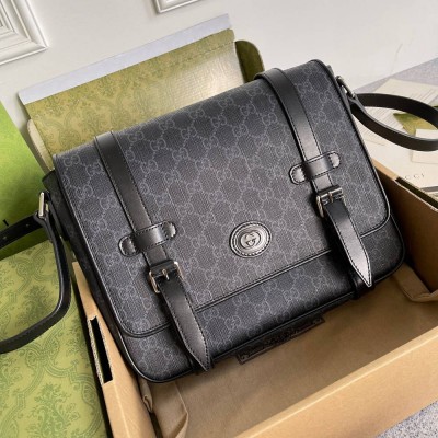 Gucci Original Messenger Bag in Black GG Supreme Canvas GGBS10595