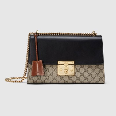 Gucci Padlock Medium Shoulder Bag in GG Canvas with Leather GGBS10832