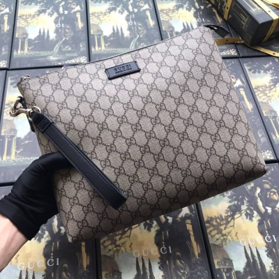 Gucci Portfolio Pouch in Beige GG Supreme Canvas GGBS10760