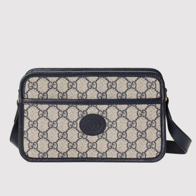 Gucci Shoulder Bag in Blue GG Supreme with Interlocking G GGBS10817