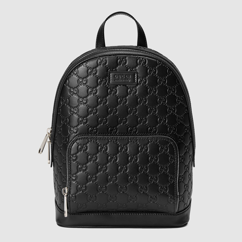 Gucci Small Backpack in Black Signature Leather GGBS10029