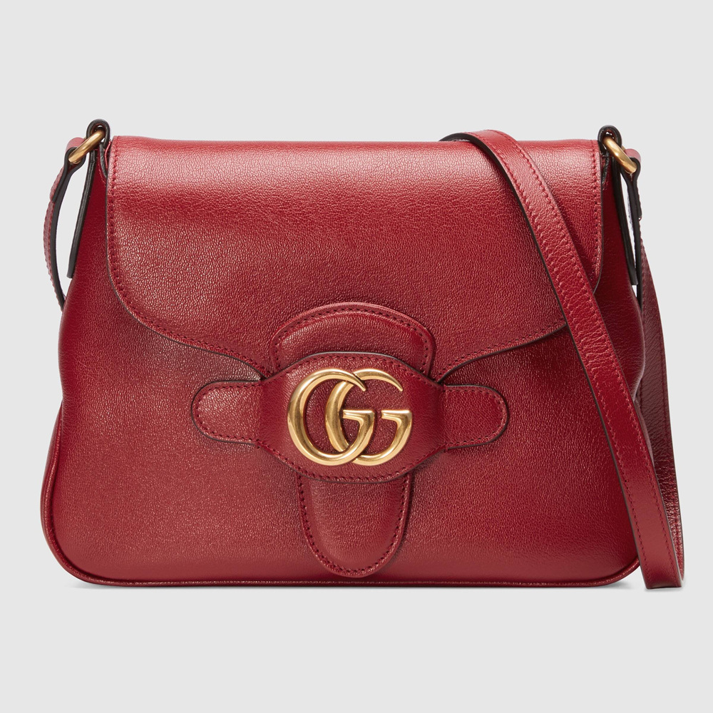 Gucci Small Messenger Bag in Red Leather with Double G GGBS10598