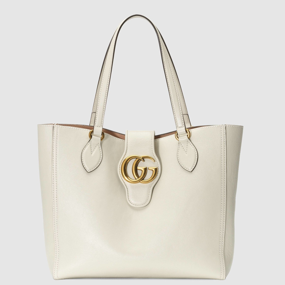 Gucci Small Tote Bag with Double G in White Calfskin GGBS10910