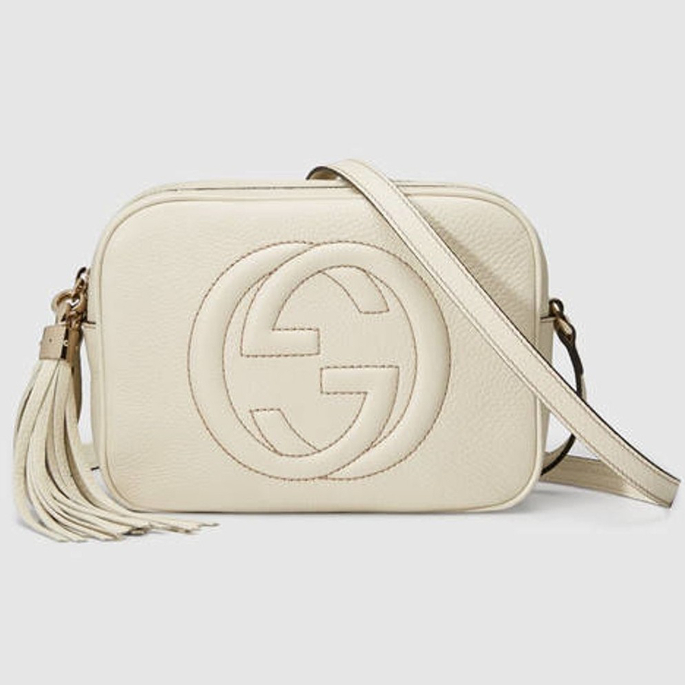 Gucci Soho Disco Bag in White Grained Leather GGBS10781