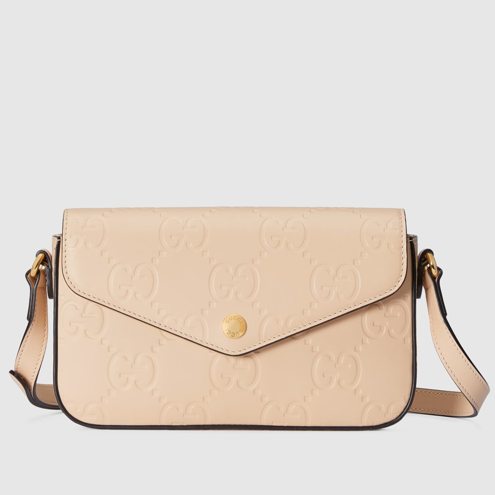 Gucci Super Mini Shoulder Bag in Light Beige GG Leather GGBS10651