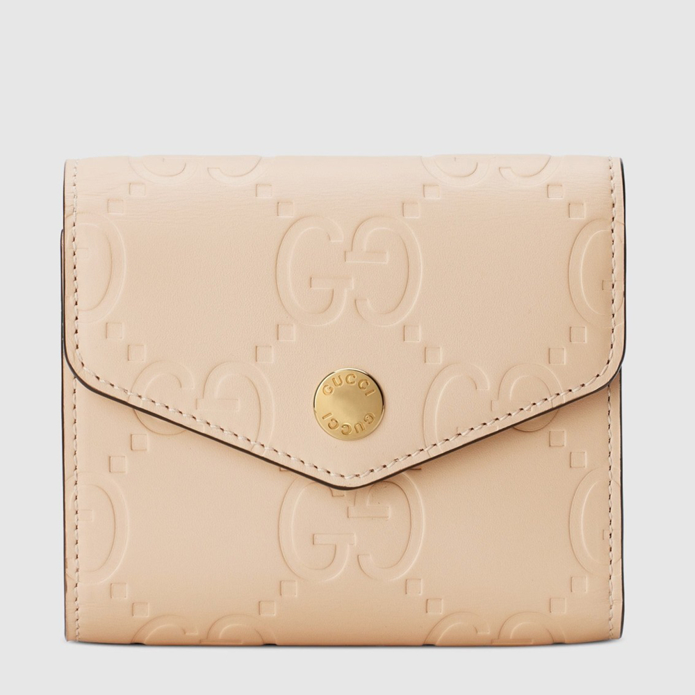 Gucci Trifold Wallet in Light Beige GG Leather GGBS10986