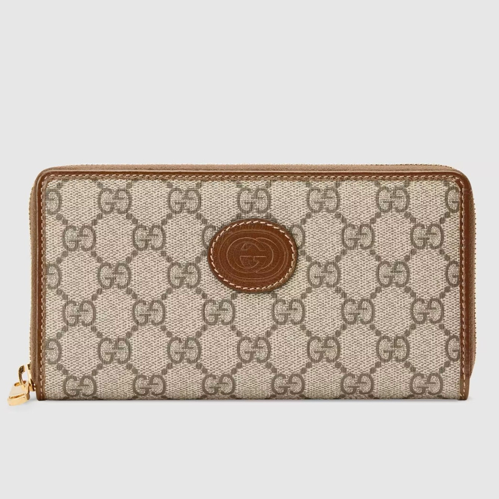 Gucci Zip Around Wallet In Beige Canvas with Interlocking G GGBS10989