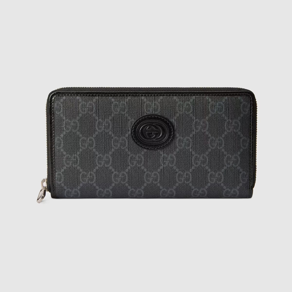 Gucci Zip Around Wallet In Black Canvas with Interlocking G GGBS10992