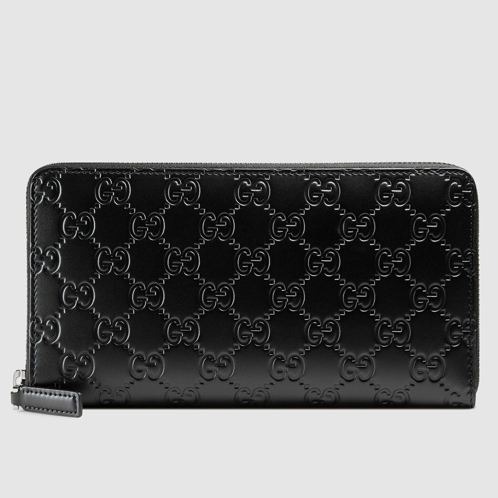 Gucci Zippy Organizer Wallet In Black Signature Leather GGBS10998